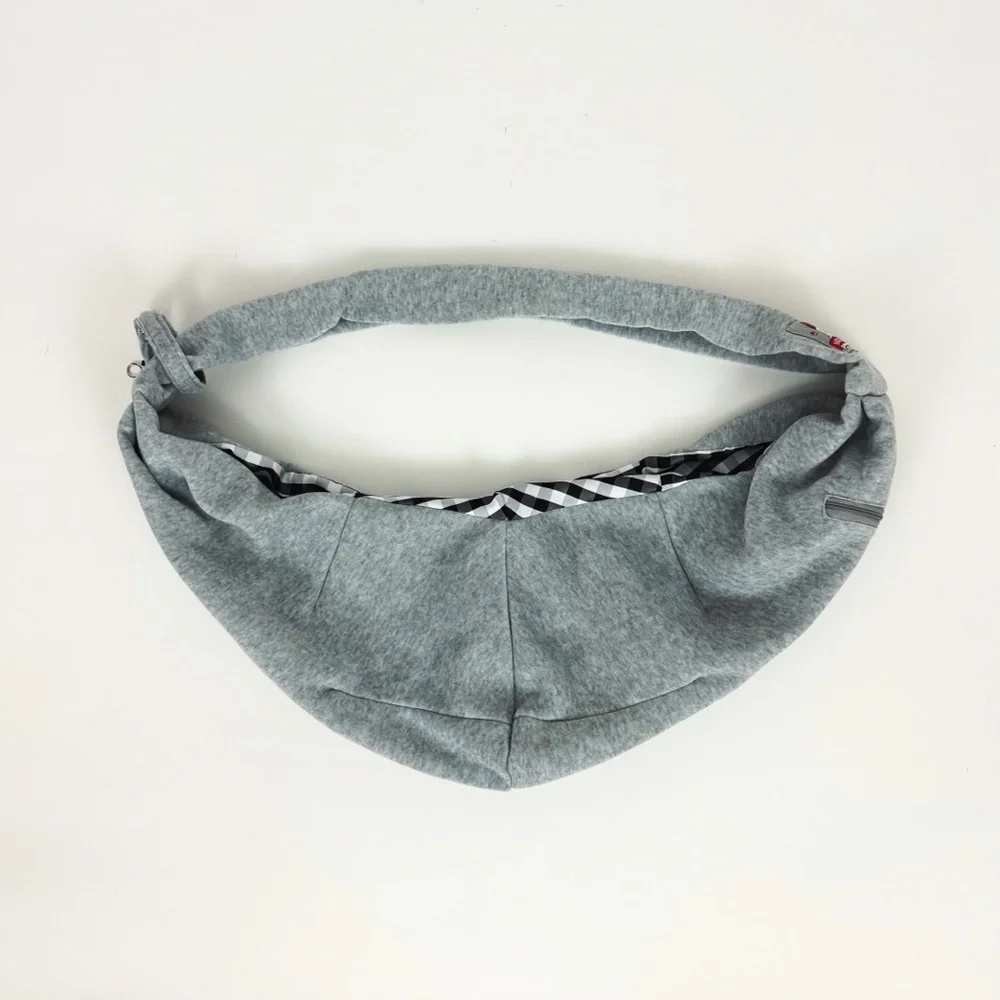 MRELEC Small Cat/Dog Carrier/Sling/Front Pack/Shoulder Bag in Grey and Gingham